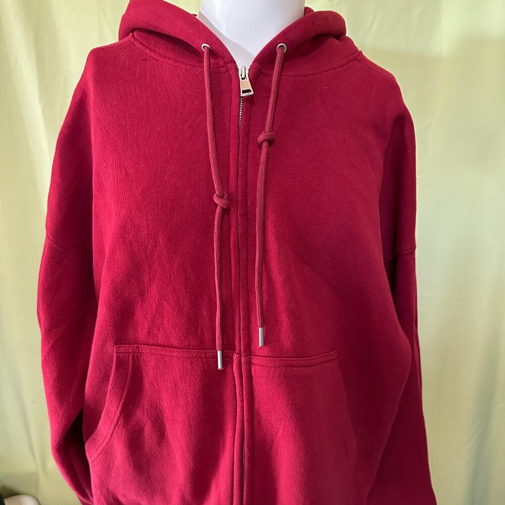 Pure Men's Red Hoodie Sweater Size XL Korea Cotton Poly